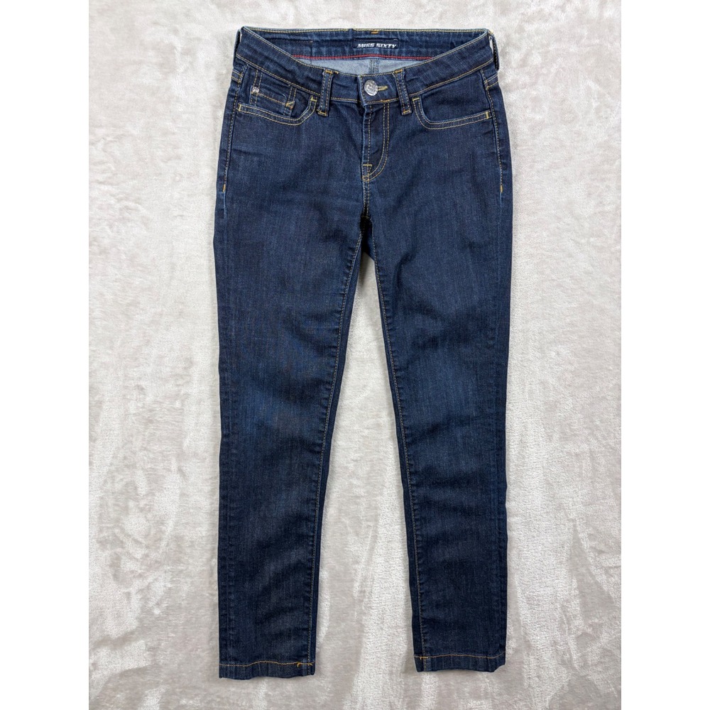 Vintage Miss Sixty Jeans Womens 27 Low Rise Skinny Jeans Dark Indigo Blue  Y2K